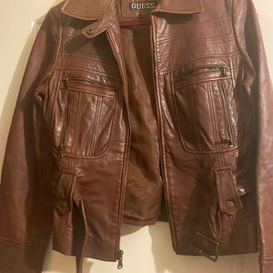 Guess Leather Women’s Jacket Size L Pre-owned